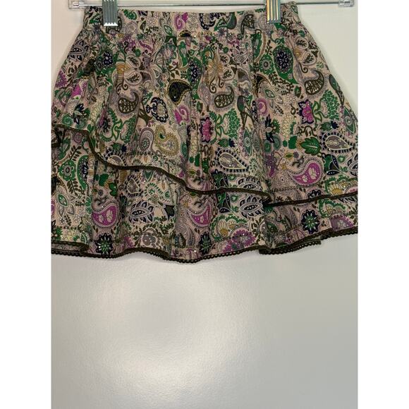 New with tags Zadig & Voltaire Girls Paisley Metallic Layered Skirt Size 6 - Picture 5 of 5